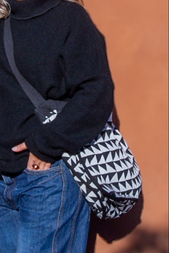 Svart/Vit Mönstrad Väska Hamra Black White Triangle Print