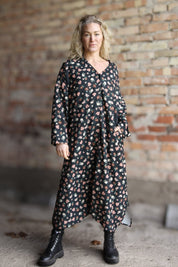 Black Floral Dress Sahara Longsleeve Black Flower
