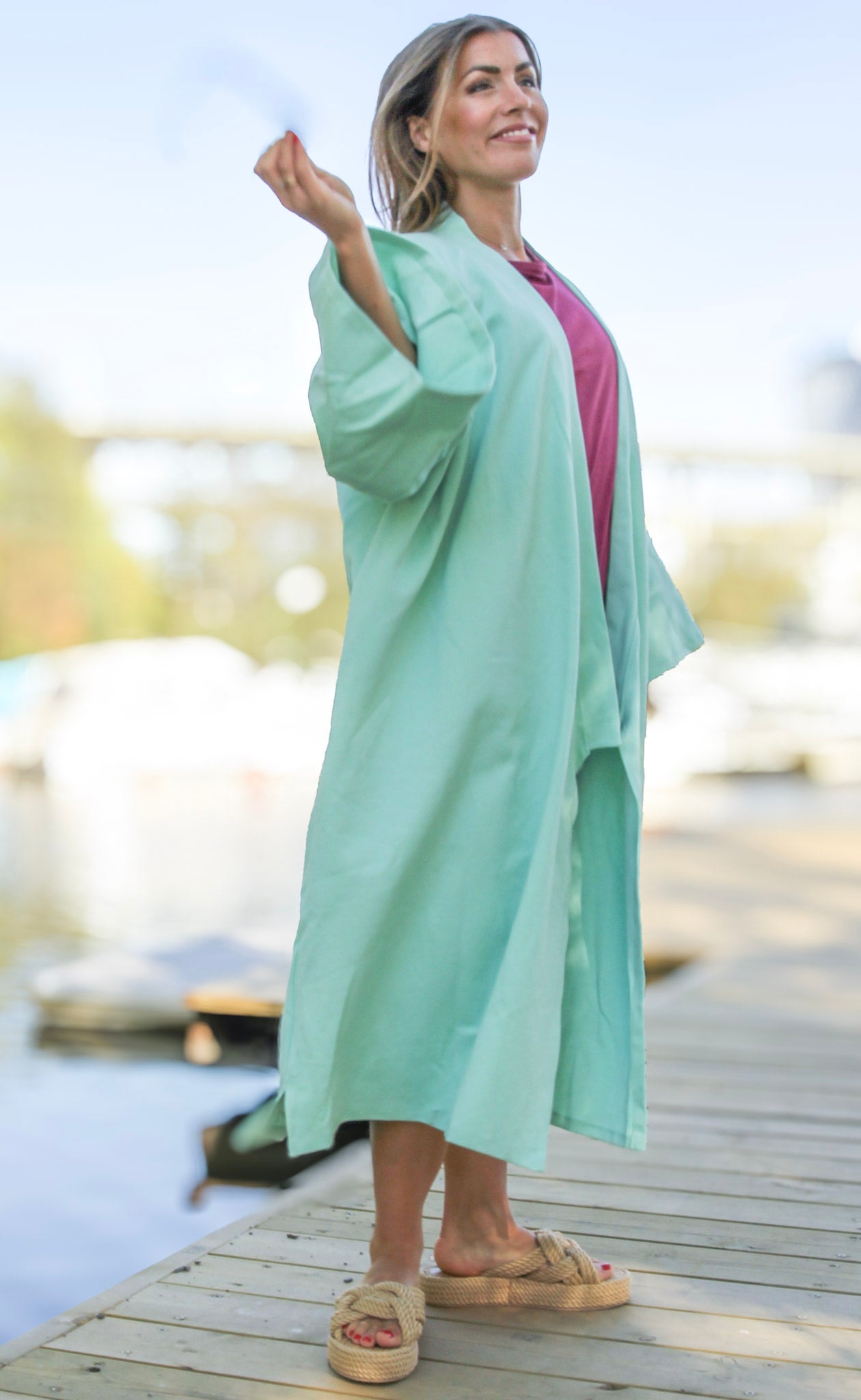 Turkis Kimono Summerdays Glad turkis