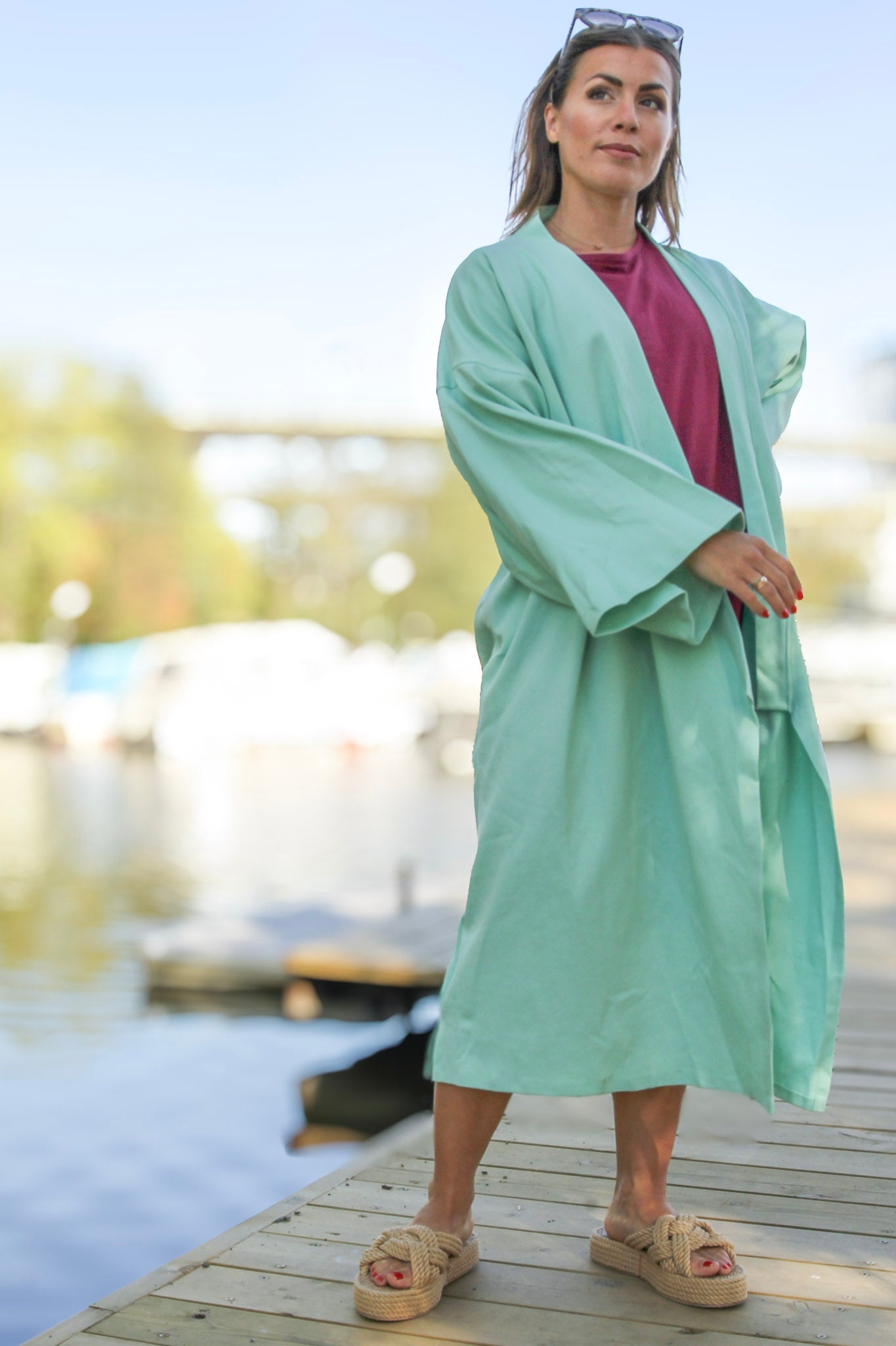 Turkis Kimono Summerdays Glad turkis