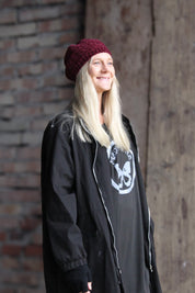 Vinröd Mössa Elise Knit Beret Maroon