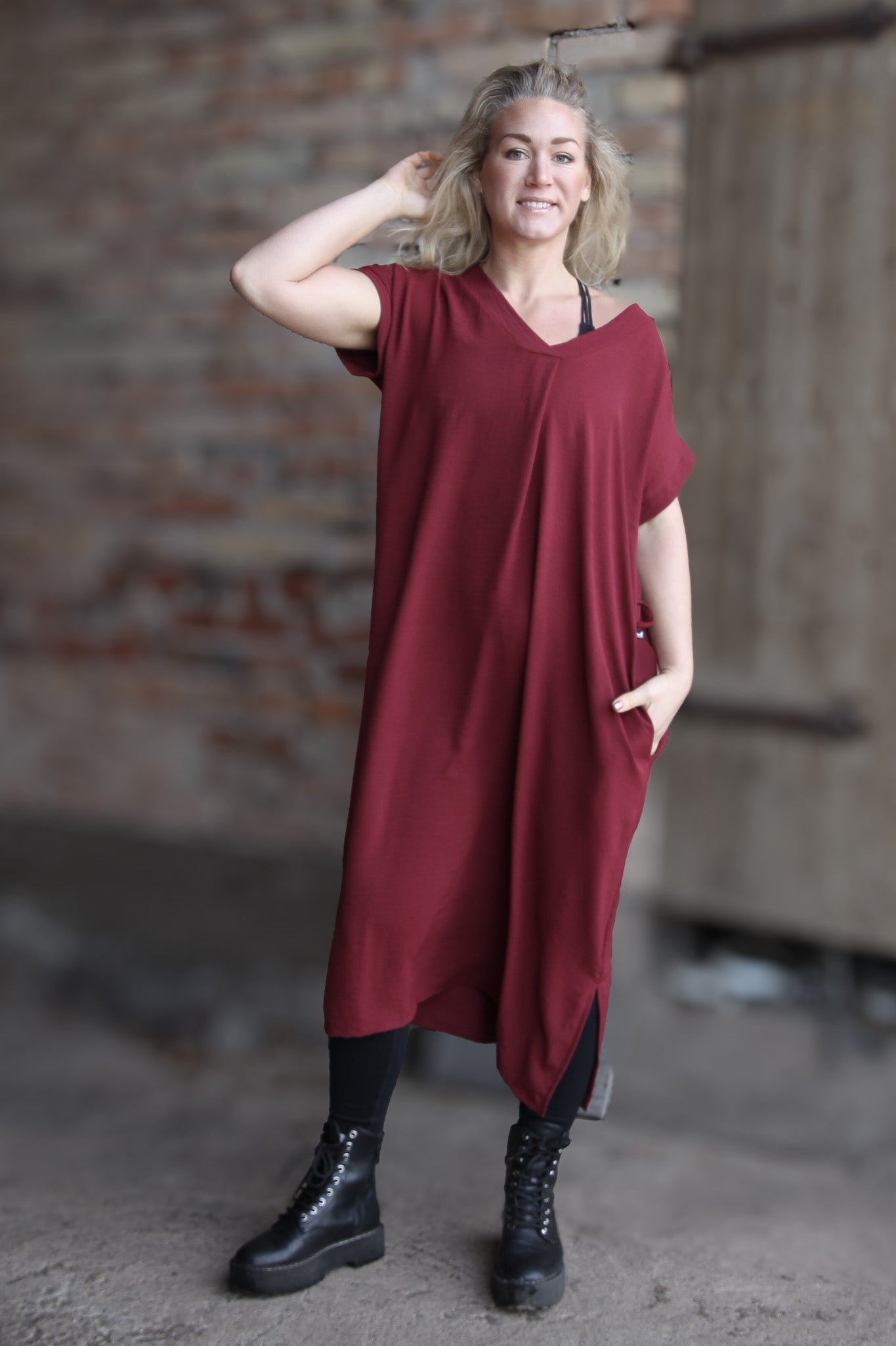 Vinröd Klänning Roxy Maroon
