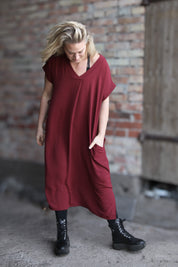 Vinröd Klänning Roxy Maroon