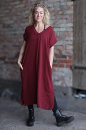 Vinröd Klänning Roxy Maroon