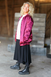 Burgundy Leopard Print Jacket Koster Maroon