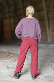 Burgundy Linen Trousers Hemsjö Maroon