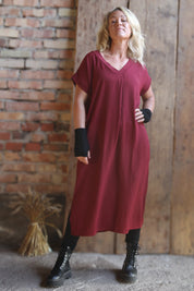 Vinröd Klänning Roxy Maroon
