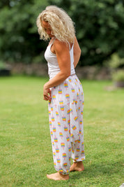 White Harem Pants Yoggi Icecream White Base