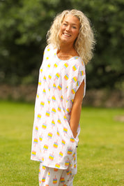 Witte T-shirtjurk Magic Icecream Witte basis