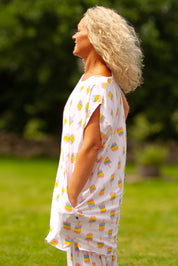 Witte T-shirtjurk Magic Icecream Witte basis
