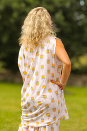Witte T-shirtjurk Magic Icecream Witte basis