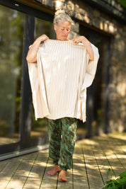 Hvid Tunika Whisper Cream Base Stripe