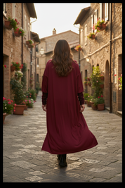 Bakifrån, klänningen flyter