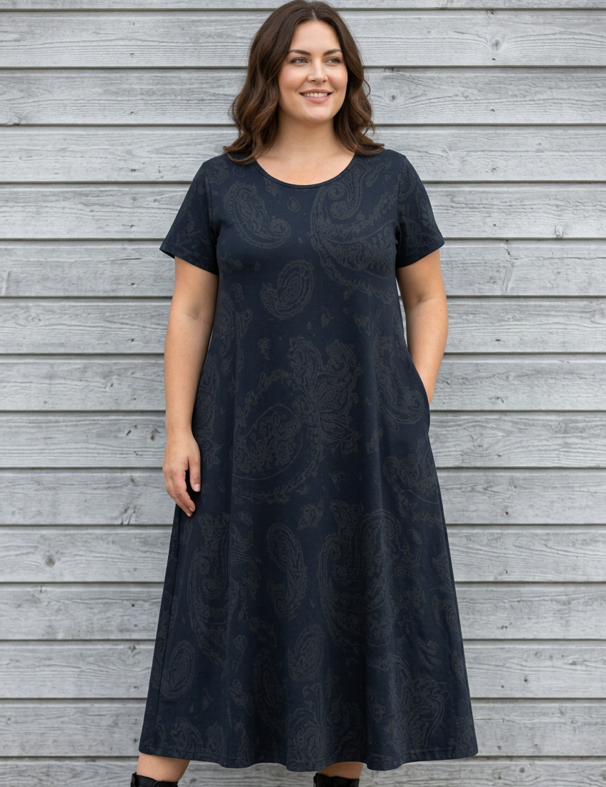 Ballerina Original Short Sleeve – Dark Blue Paisley