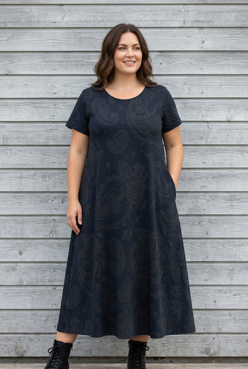 Ballerina Original Short Sleeve – Dark Blue Paisley
