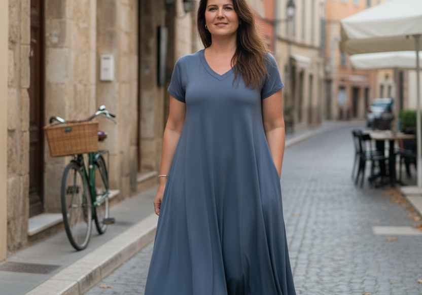 Ballerina V-neck i europeisk stadsmiljö