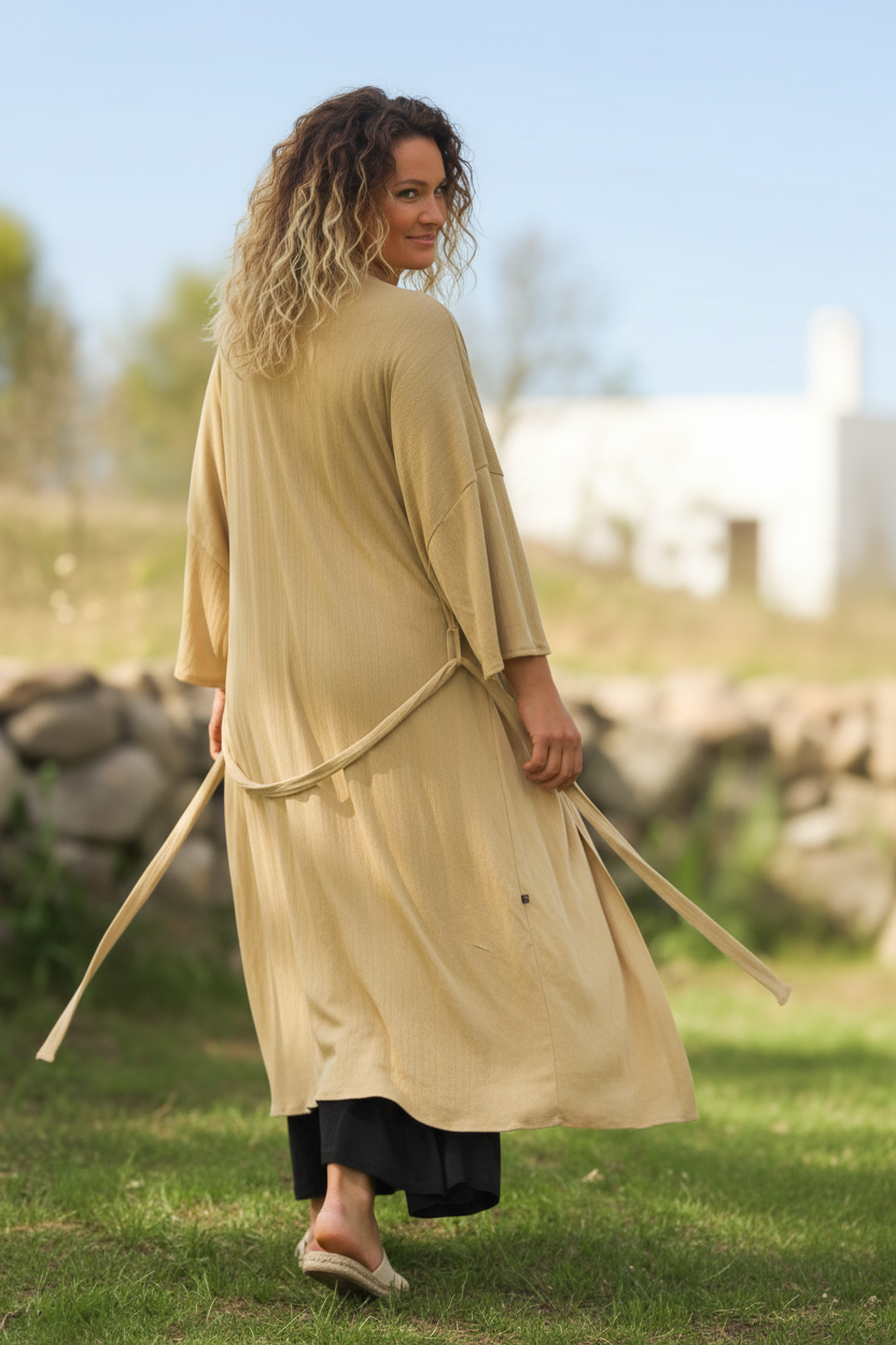 Beige Kimono Back View