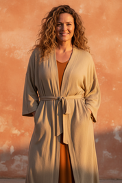 Beige Kimono Closed Front
