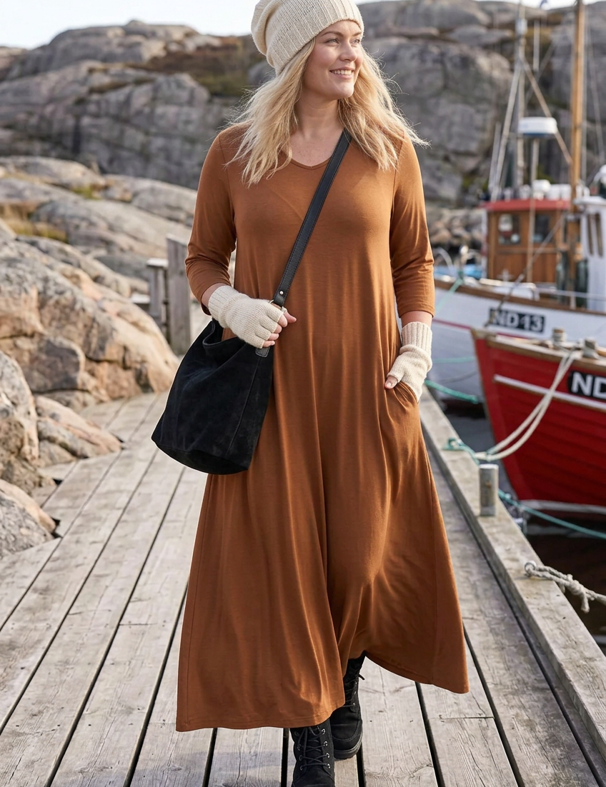 Bild 2 med gräddvit mössa och svarta mockakängor