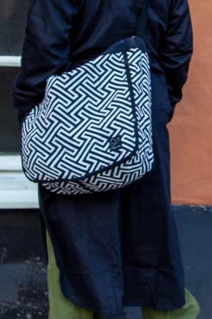 Svart/Vit Mönstrad Väska Hamra Black White Pattern