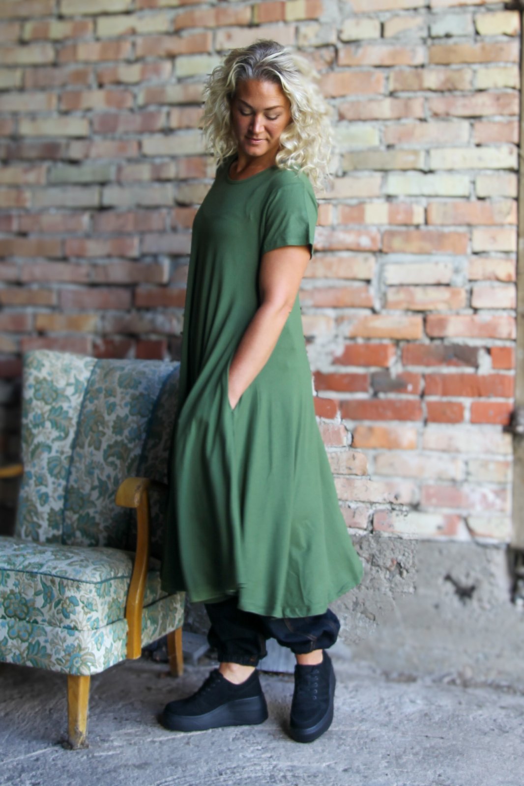 Grön Klänning Ballerina Original Warm Green