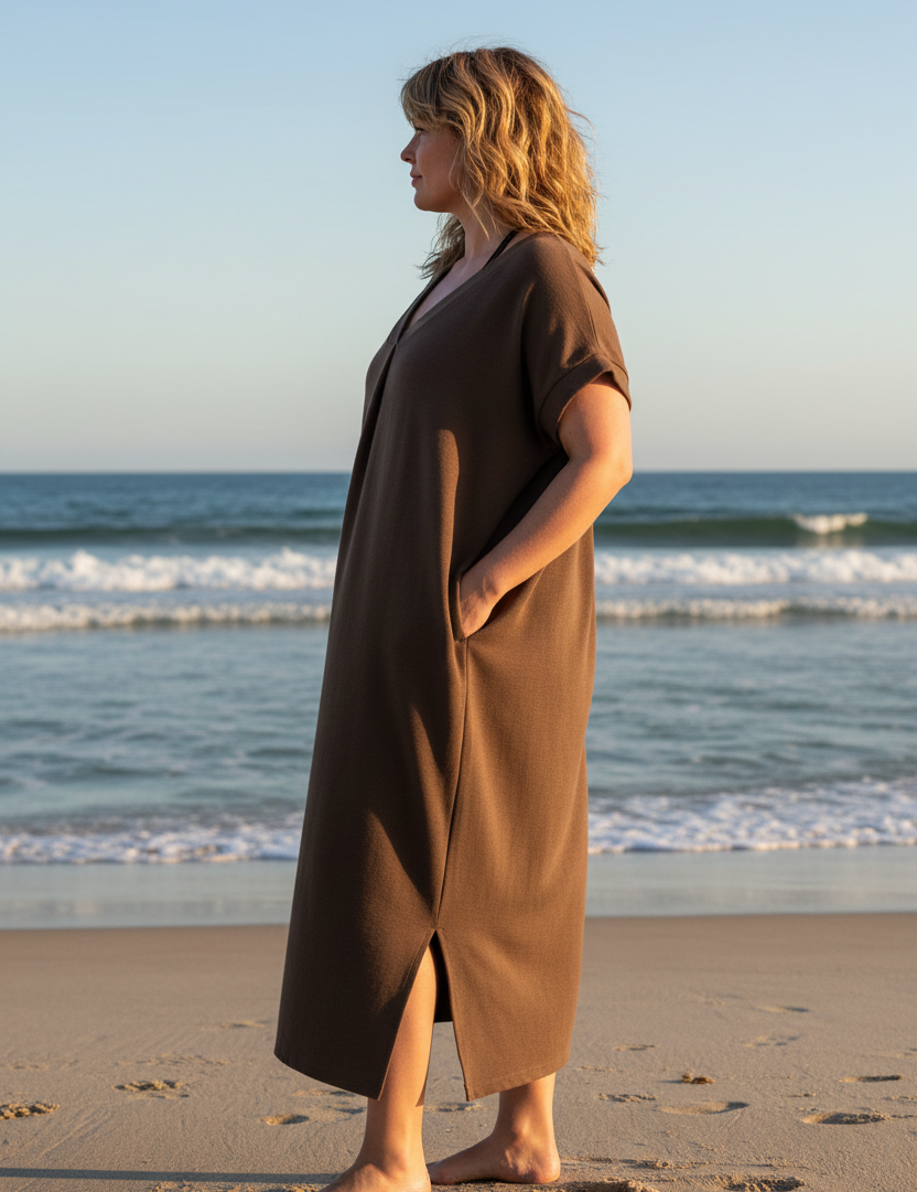 Brun Roxy slits sidoprofil