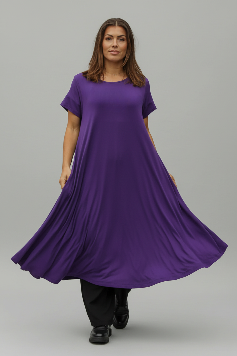 Dunkelviolettes Ballerinakleid Original Dunkelviolett