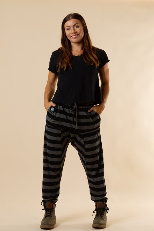 Duvnäs Pant Black &amp; Dark Grey Stripe