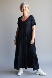 Svart Draperad Klänning Amelie Black