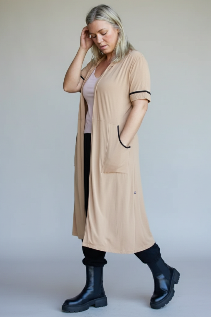 Beige Wrap Dress Ester Cathay Spice
