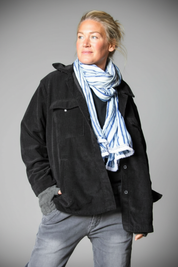 Blå Scarf Svep Stripe Blue