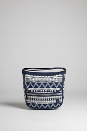 Blå/Beige Mönstrad Väska Hamra Navy & Beige Print