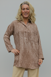Brown Shirt Dhalis Crinkle Brown