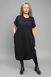 Svart Ribbad Klänning Eveline Black