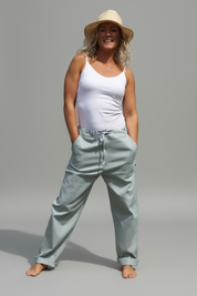 Blue linen trousers Porto Gray Blue
