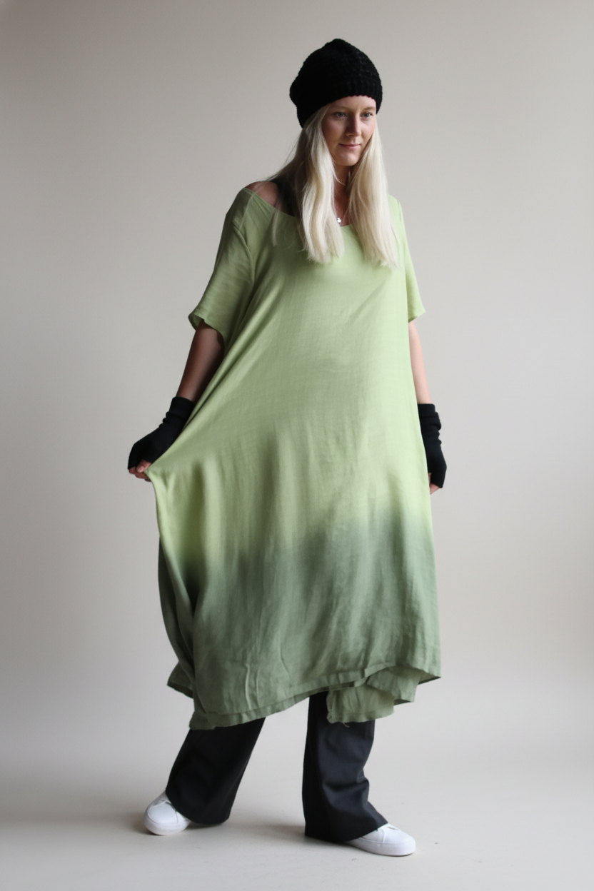 Grön Klänning Svala Fade Olive Green