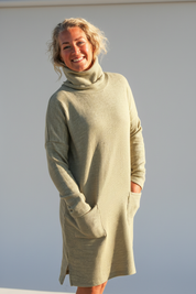 Ljusgrå/Grön Tröjklänning Polo Loose Light Grey Green