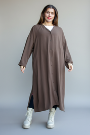 Dark Brown Dress Sahara Longsleeve Dark Brown