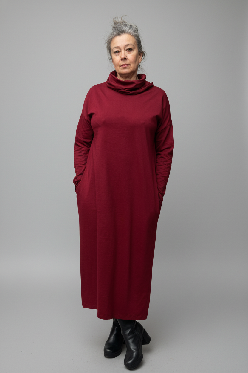 Vinröd Klänning Polo Kaftan Maroon