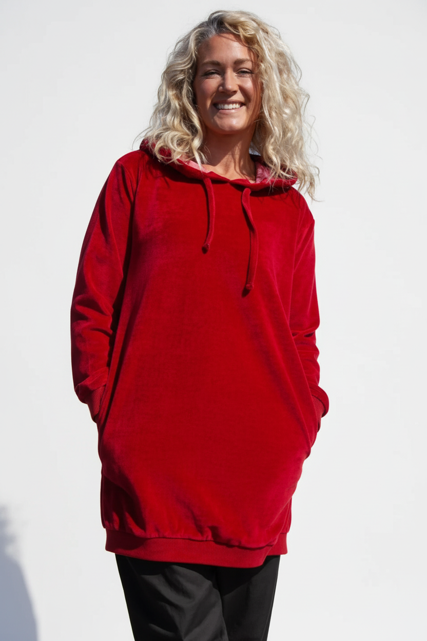 Red Hoodie Dress Scarlet Smile Red
