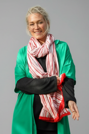 Röd Scarf Svep Stripe Red