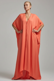 Roze Kaftan Jurk Olinda Perzik-Rood