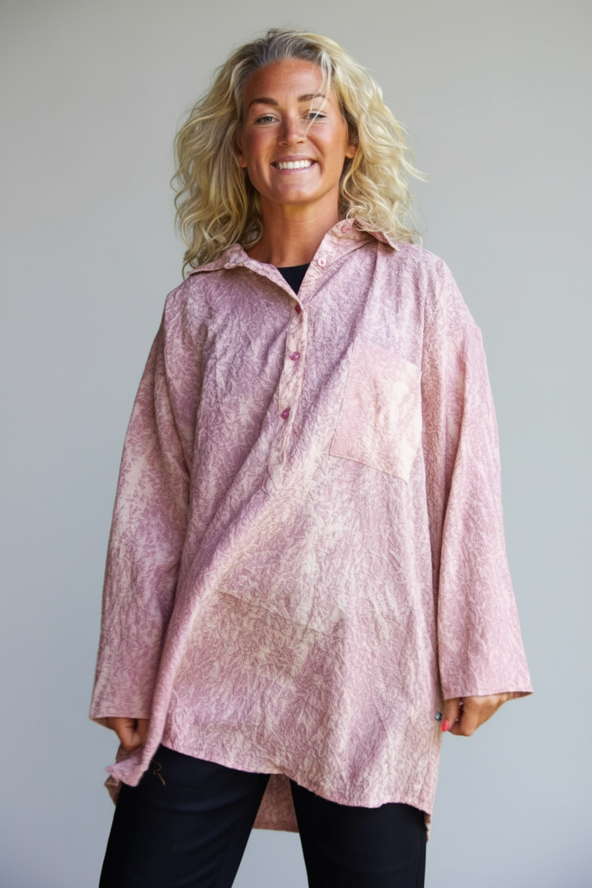 Pink/Purple Shirt Dhalis Crinkle Pink/Purple