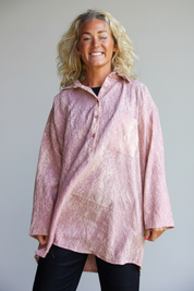 Pink/Purple Shirt Dhalis Crinkle Pink/Purple