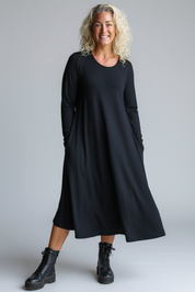 Sort kjole Ballerina Langærmet Sort