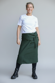 Grøn Wrap Nederdel Linned Grøn