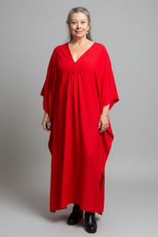 Röd Kaftan Klänning Aylin Red