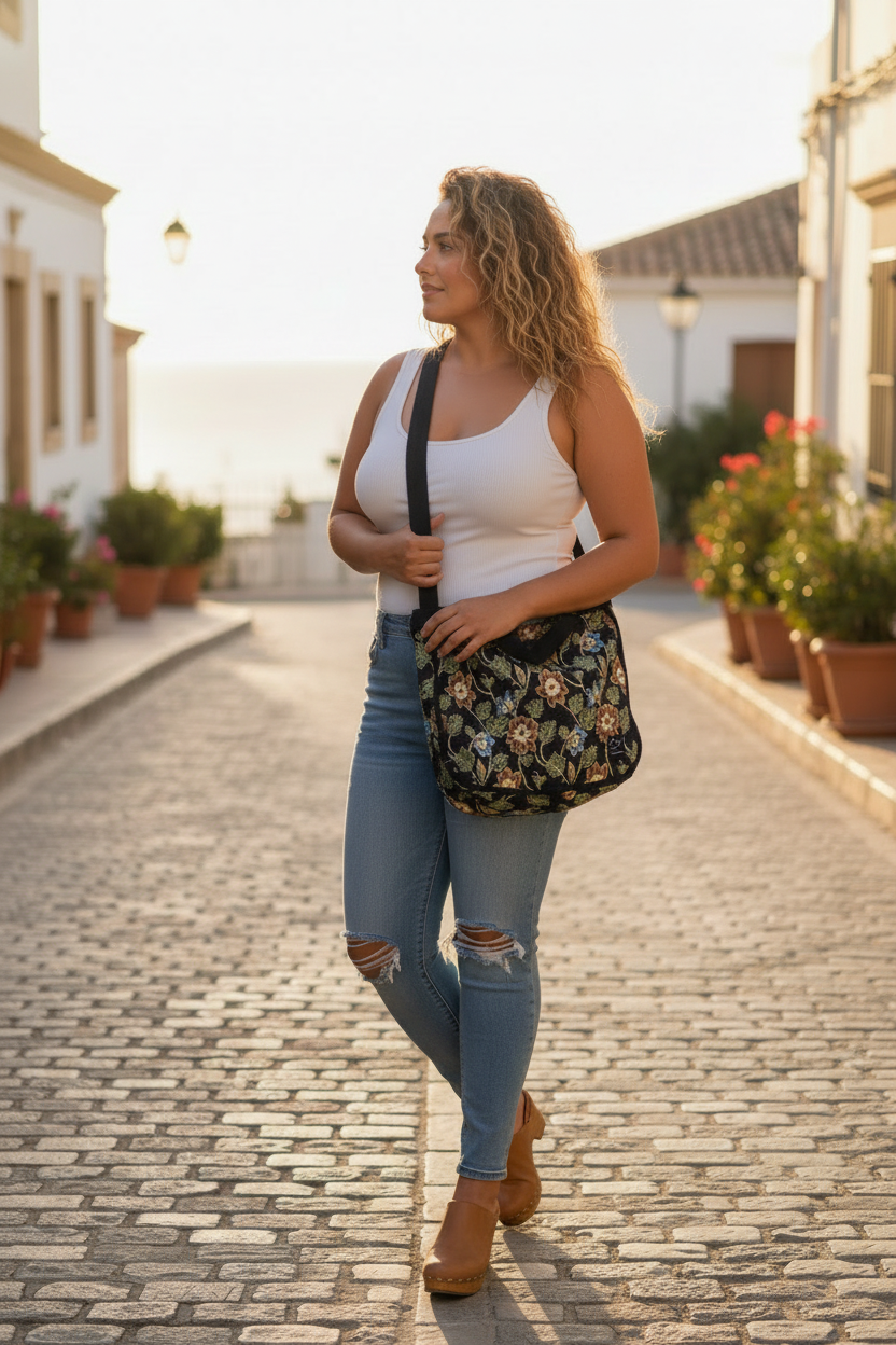 Från sidan, väskan syns tydligt