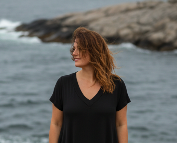 Svart Klänning Ballerina V-Neck Black