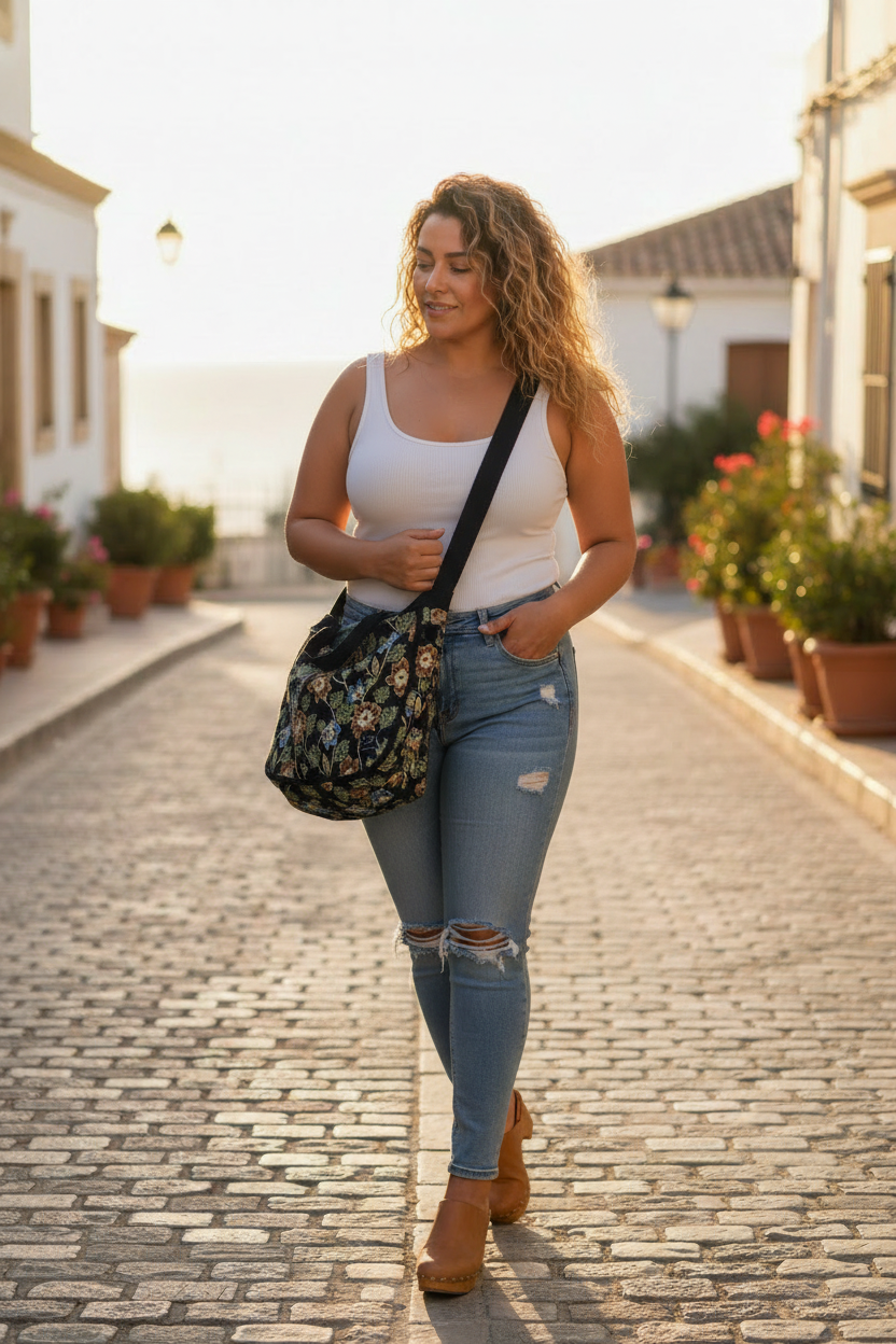 Justerar väskremmen